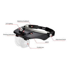 Load image into Gallery viewer, Head-mounted LED Lamp Lighting Acrylic HD Magnifying Glass for Beekeeping Tools To Move Bees
