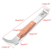 Load image into Gallery viewer, Wooden Handle with Hook Thickened Uncapping Scraper  Pig Tail Scraper Stainless Steel Scraper

