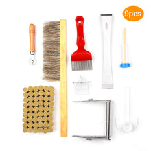 Load image into Gallery viewer, Beekeeping Tools Set of 7 Pieces Smoker Blower Bee Special Scraper Bee Brush Lift Beehive Grip Nest Frame Holder
