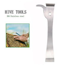 Load image into Gallery viewer, Bee Tools Stainless Steel Thumb Type Multifunction Bee Honey Knife Bee Hive Scraper Beekeeping Bee Scraper Cut
