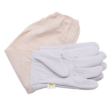 Load image into Gallery viewer, Bee Keeping Tools Bee Protection Tools Anti Sting, Anti Sting, Anti Cutting White Sheepskin Grey Cloth Canvas Anti Bee Gloves
