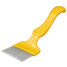 Load image into Gallery viewer, Yellow Handle 21-needle Honey Comb Uncapping Fork Straight Curved Needle
