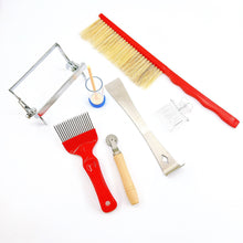 Load image into Gallery viewer, Beekeeping Tools Beekeeping 7 Pieces Set Scraper Bee Sweep Needle Knife Lift Spleen Clamp Queen Cage Buried Wire Beehives
